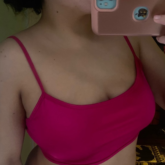 Pink cami / bralette / satin like pretty colour - Picture 5 of 5